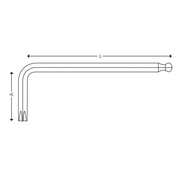 Winkelschraubendreher mit Kugelkopf, Torx®, lang – Bild 2
