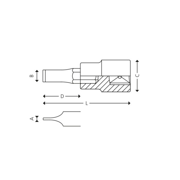 1/4” Schraubendreher-Einsätze, Schlitzschrauben – Bild 2